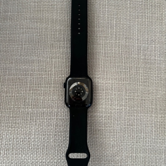 Apple Watch Series 8 45 MM Aluminum in Black with Black Watch Strap - Picture 2 of 4
